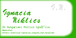 ignacia miklics business card